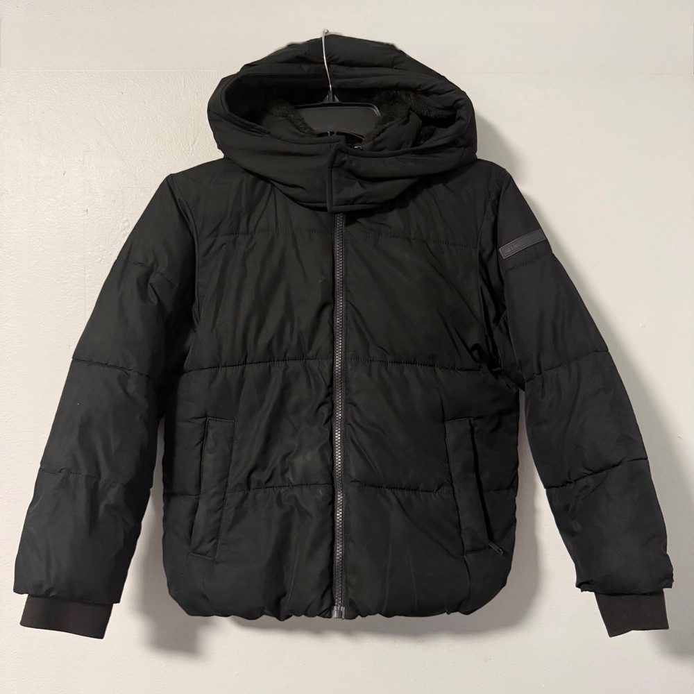 Abercrombie Kids Ultra Collection Black Faux Fur Lined Puffer Jacket Size 7/8